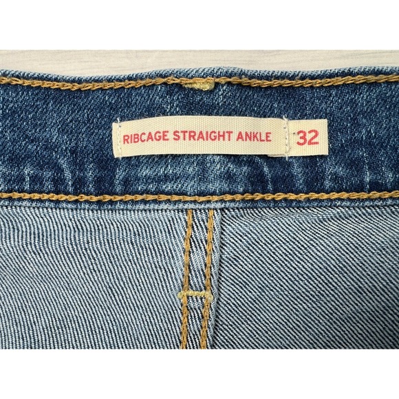 Levi's Ribcage Straight Ankle High Rise Button‎ Fly Jeans 32x27 Stretch - Picture 7 of 10